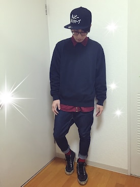 「ADAM ET ROPE'（アダムエロペ）のアイテム（アクセサリー）」を使った、kazzzzさん（メンズ・169cm）の冬コーディネート