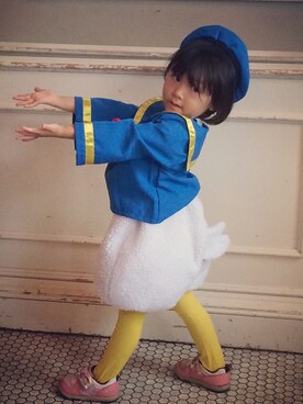 「Disney（ディズニー）のアイテム（つなぎ/オールインワン）」を使った、angelaさん（キッズ・100cm）の秋コーディネート
