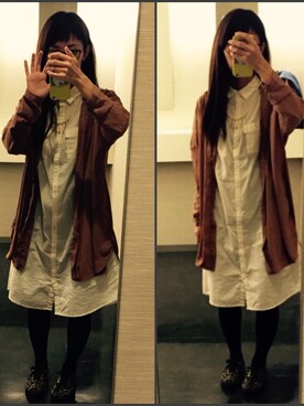 「アイテム（シャツワンピース）」を使った、yukkoさん（レディース・152cm・20代）の秋コーディネート