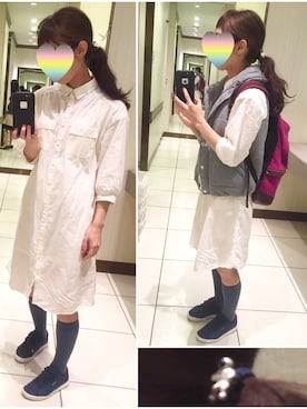 「アイテム（シャツワンピース）」を使った、yukkoさん（レディース・152cm・20代）の春コーディネート