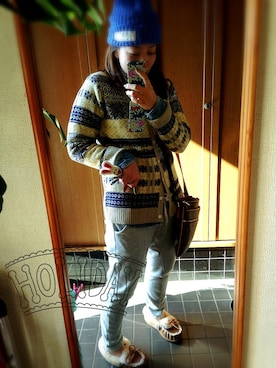 「GRAPHT（グラフト）のアイテム（スマホケース/カバー）」を使った、tomom!さん（レディース・164cm）の冬コーディネート