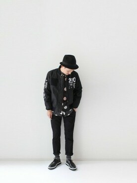 「ジョージコックス」｜「アイテム（レインシューズ）」を使った、LOOK AT USさん（メンズ・174cm）の冬コーディネート