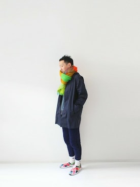 「Champion（チャンピオン）のアイテム（レッグウェア）」を使った、LOOK AT USさん（メンズ・174cm）の冬コーディネート