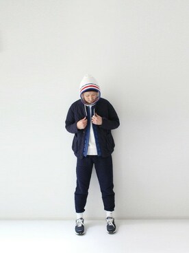 「Champion（チャンピオン）のアイテム（レッグウェア）」を使った、LOOK AT USさん（メンズ・174cm）の冬コーディネート