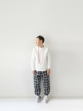 「Champion（チャンピオン）のアイテム（レッグウェア）」を使った、LOOK AT USさん（メンズ・174cm）の冬コーディネート