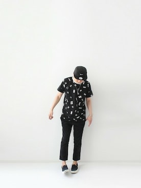 「LOOK AT US」｜「アイテム（キャップ）」を使った、LOOK AT USさん（メンズ・174cm）の春コーディネート