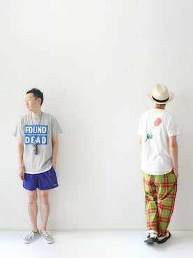 「バックプリント」｜LOOK AT USさん（メンズ・174cm）の夏コーディネート