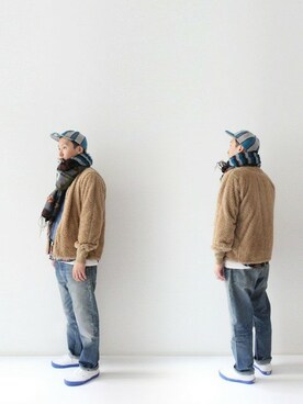 「carhartt」｜「アイテム（ノーカラージャケット）」を使った、LOOK AT USさん（メンズ・174cm）の秋コーディネート