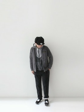 「モノトーンスタイル」｜「アイテム（ジャケット/アウター）」を使った、LOOK AT USさん（メンズ・174cm）の冬コーディネート