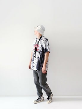 「コンバース ハイカット」｜LOOK AT USさん（メンズ・174cm）の夏コーディネート