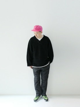 「ROKX（ロックス）のアイテム（パンツ）」を使った、LOOK AT USさん（メンズ・174cm）の秋コーディネート