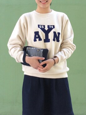「Lee（リー）のアイテム（クラッチバッグ）」を使った、yejinajinaさん（レディース・154cm）の秋コーディネート