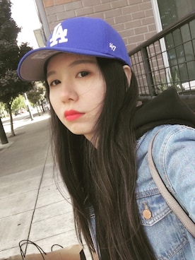 「Levi's（リーバイス）のアイテム（ジャケット/アウター、ブルー系）」を使った、muuuuuumaさん（レディース）の夏コーディネート