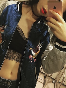 「TOPSHOP（トップショップ）のアイテム（ジャケット/アウター、ブルー系）」を使った、muuuuuumaさん（レディース）の秋コーディネート