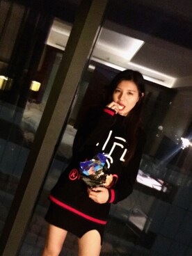 「GUCCI（グッチ）のアイテム（パーカー、ブラック系）」を使った、muuuuuumaさん（レディース）の秋コーディネート