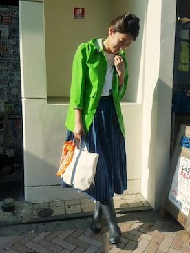 「ストライプスカート」｜「アイテム（ブルゾン）」を使った、gondairaさん（レディース・172cm）の春コーディネート