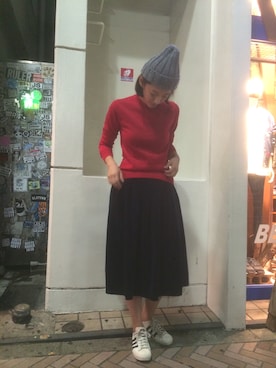 「MANASTASH（マナスタッシュ）のアイテム（帽子）」を使った、gondairaさん（レディース・172cm）の秋コーディネート