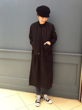 「MANASTASH（マナスタッシュ）のアイテム（MA-1）」を使った、gondairaさん（レディース・172cm）の秋コーディネート