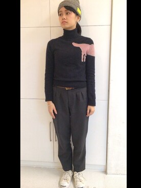 「スラックスパンツ」｜m.sさん（レディース・157cm）の冬コーディネート