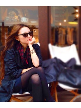 「ブレスレット」｜「アイテム（その他アウター）」を使った、shizuka さん（レディース・160cm）の冬コーディネート