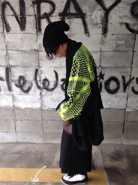 「Yohji Yamamoto（ヨウジヤマモト）のアイテム（スカート）」を使った、ayahitoさん（メンズ・175cm）の冬コーディネート