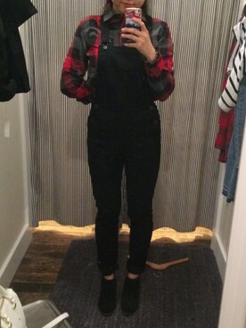 「madewell（メイドウェル）のアイテム（つなぎ/オールインワン）」を使った、Ziting Wangさん（レディース・157cm）の秋コーディネート