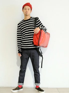 「URBAN RESEARCH（アーバンリサーチ）のアイテム（ニットキャップ/ビーニー）」を使った、KakeruMayama(真山走)さん（メンズ・173cm）の秋コーディネート