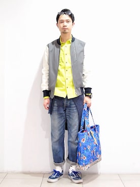 「URBAN RESEARCH（アーバンリサーチ）のアイテム（スタジャン）」を使った、KakeruMayama(真山走)さん（メンズ・173cm）の春コーディネート