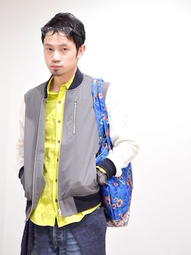 「URBAN RESEARCH（アーバンリサーチ）のアイテム（スタジャン）」を使った、KakeruMayama(真山走)さん（メンズ・173cm）の春コーディネート