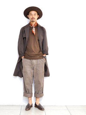 「URBAN RESEARCH（アーバンリサーチ）のアイテム（トレンチコート）」を使った、KakeruMayama(真山走)さん（メンズ・173cm）の夏コーディネート