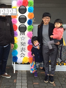「発表会」｜「アイテム（ピーコート）」を使った、まこと*さん（レディース・150cm）の冬コーディネート