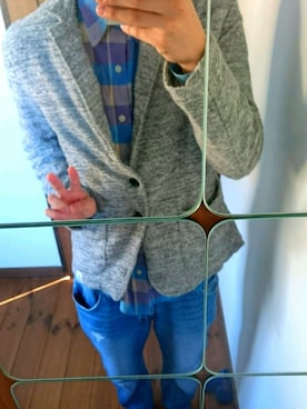「AZUL by moussy（アズールバイマウジー）のアイテム（テーラードジャケット）」を使った、そらさん（メンズ・172cm）の冬コーディネート