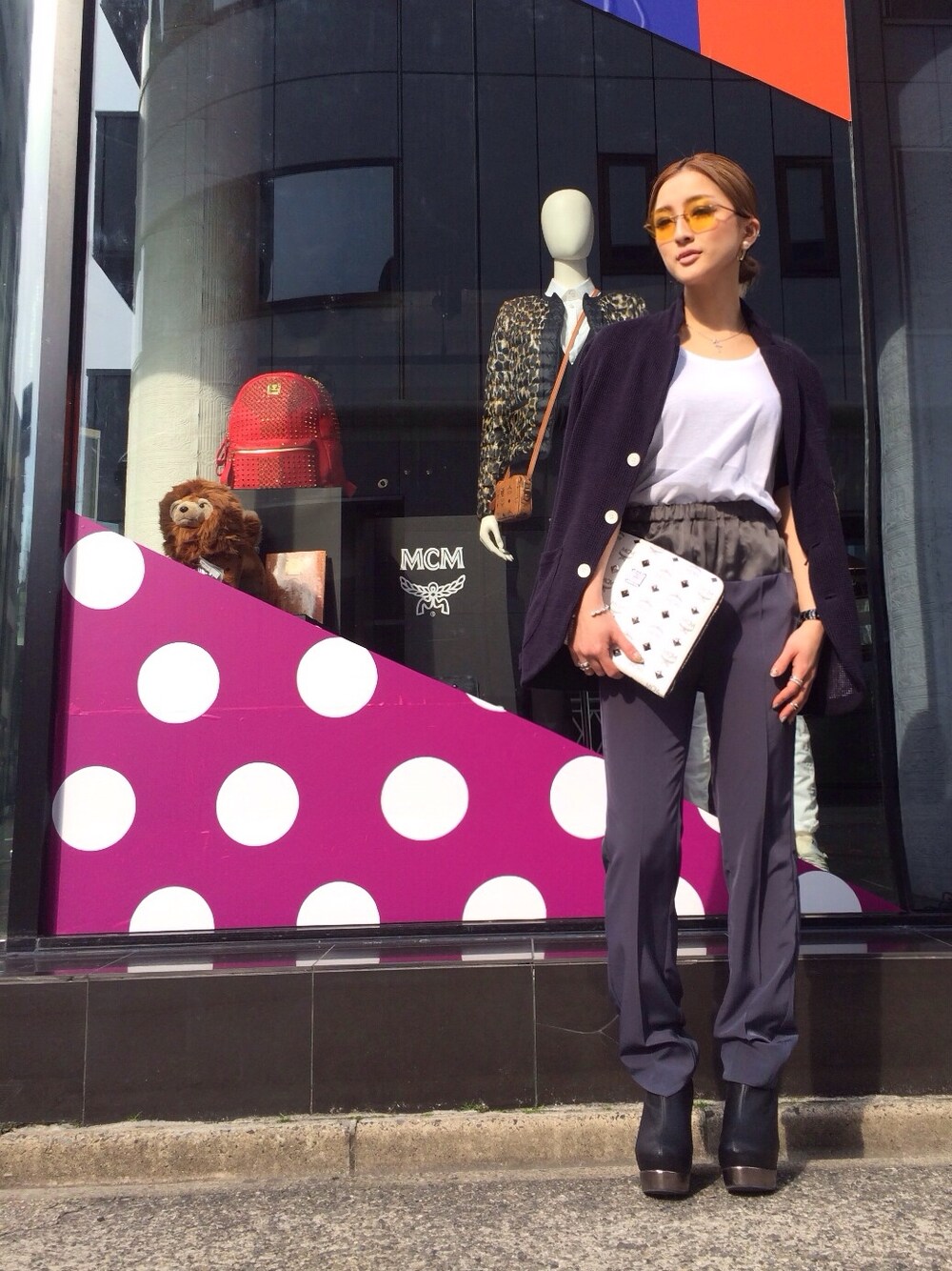「ドット、MM6、メッシュ」｜「L.H.PのLHP/エルエイチピー/Jeffrey Campbell/ジェフリーキャンベル/ｼﾝﾌﾟﾙｳｪｯｼﾞ （ブーティ）」を使った、hanae maruiさん（レディース・155cm）の冬コーディネートの1枚目の写真