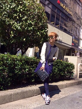 「L.H.P（エルエイチピー）のアイテム（ブルゾン）」を使った、hanae maruiさん（レディース・155cm）の春コーディネート
