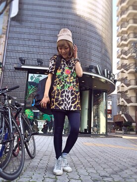 「L.H.P（エルエイチピー）のアイテム（スニーカー）」を使った、hanae maruiさん（レディース・155cm）の春コーディネート