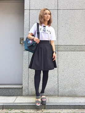 「L.H.P（エルエイチピー）のアイテム（メッセンジャーバッグ）」を使った、hanae maruiさん（レディース・155cm）の夏コーディネート