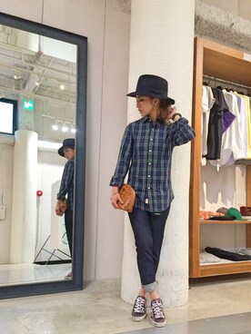 「L.H.P（エルエイチピー）のアイテム（スニーカー）」を使った、hanae maruiさん（レディース・155cm）の夏コーディネート