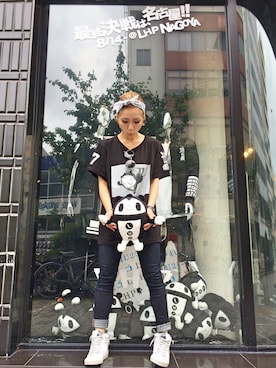 「L.H.P（エルエイチピー）のアイテム（キャップ）」を使った、hanae maruiさん（レディース・155cm）の夏コーディネート