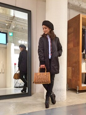 「Jeffrey Campbell（ジェフリーキャンベル）のアイテム（ブーツ）」を使った、hanae maruiさん（レディース・155cm）の冬コーディネート