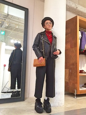 「Acne Studios（アクネストゥディオズ）のアイテム（ジャケット/アウター）」を使った、hanae maruiさん（レディース・155cm）の冬コーディネート