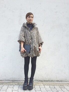 「MONCLER（モンクレール）のアイテム（その他アウター）」を使った、hanae maruiさん（レディース・155cm）の冬コーディネート