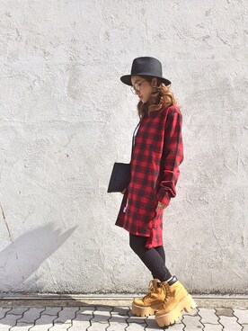 「Jeffrey Campbell（ジェフリーキャンベル）のアイテム（ブーツ）」を使った、hanae maruiさん（レディース・155cm）の春コーディネート