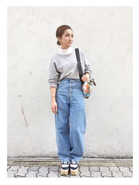 「MSGM（エムエスジーエム）のアイテム（バッグ）」を使った、hanae maruiさん（レディース・155cm）の春コーディネート