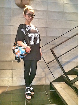 「MSGM（エムエスジーエム）のアイテム（バッグ）」を使った、hanae maruiさん（レディース・155cm）の春コーディネート