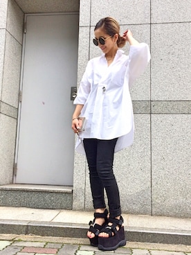 「MM6 Maison Margiela（ｴﾑｴﾑｼｯｸｽ ﾒｿﾞﾝ ﾏﾙｼﾞｪﾗ）のアイテム（財布/小物）」を使った、hanae maruiさん（レディース・155cm）の夏コーディネート