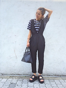 「Jeffrey Campbell（ジェフリーキャンベル）のアイテム（サンダル）」を使った、hanae maruiさん（レディース・155cm）の夏コーディネート