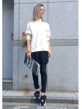 「Jeffrey Campbell（ジェフリーキャンベル）のアイテム（スニーカー）」を使った、hanae maruiさん（レディース・155cm）の夏コーディネート
