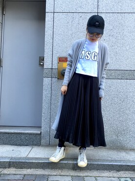 「L.H.P（エルエイチピー）のアイテム（カーディガン/ボレロ）」を使った、hanae maruiさん（レディース・155cm）の冬コーディネート