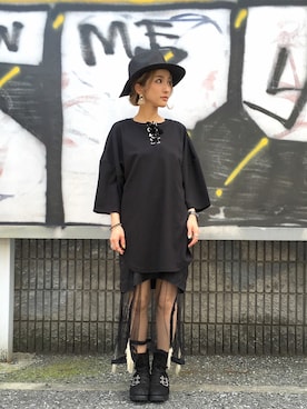 「blackmeans（ブラックミーンズ）のアイテム（シューズ）」を使った、hanae maruiさん（レディース・155cm）の春コーディネート