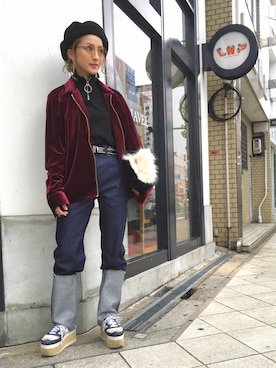 「L.H.P（エルエイチピー）のアイテム（ジャケット/アウター）」を使った、hanae maruiさん（レディース・155cm）の秋コーディネート